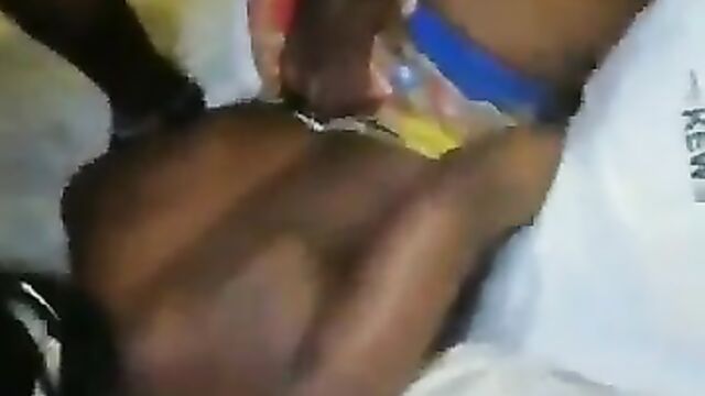 Guy records himself chopping his girlfriend with big ass doggy style without removing her panties - 1 image