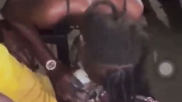 Jamaican girl sucking dick in public to entertain guests in the club - 3 image