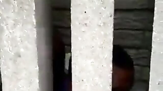 Delivery Man Caught Having Sex Doggy Style Behind A Fence In Public