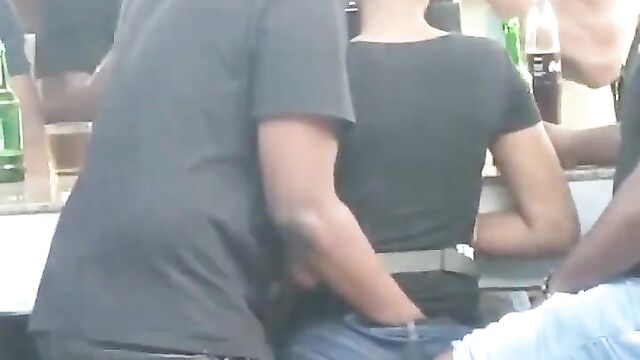 Guy squeezing ass and fingering his girlfriend in public (Full Video 18+)