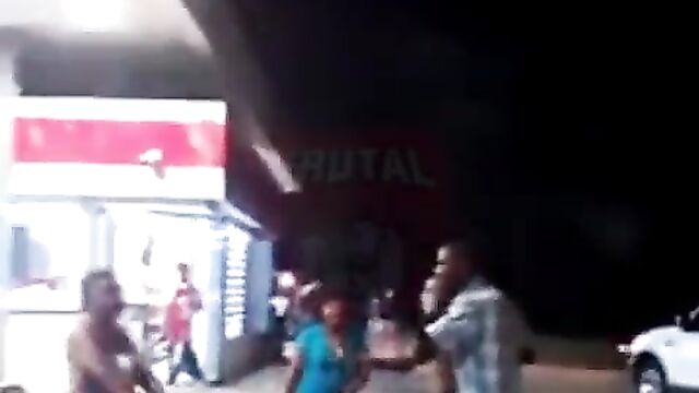 Boobs And Ass Exposed As Woman Strips Naked In Public While Fighting On The Street - 1 image