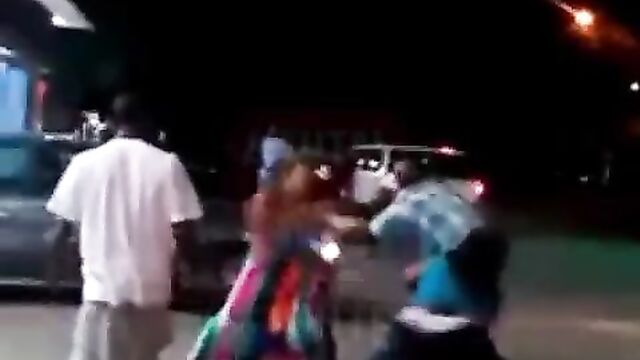 Boobs And Ass Exposed As Woman Strips Naked In Public While Fighting On The Street