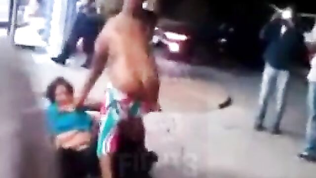 Boobs And Ass Exposed As Woman Strips Naked In Public While Fighting On The Street - 4 image