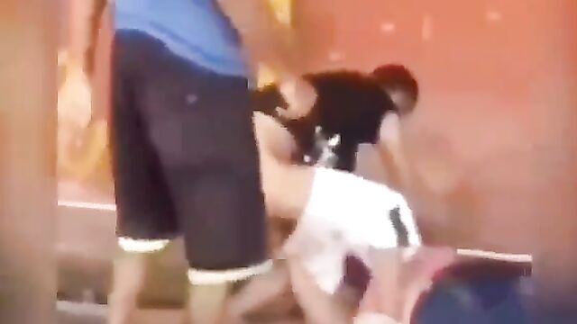Wife strips husband in public and grabs his private part while fighting him over side chick!