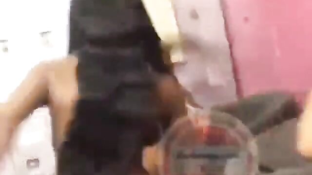 Strippers fighting naked with panties falling off in public