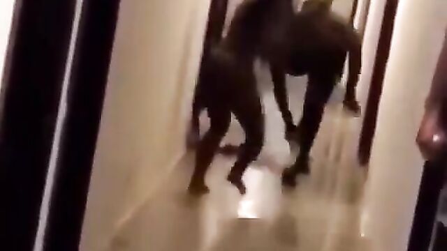 Naked Ghanaian Prostitute Fighting A Man In A Hotel In Public For Not Paying After Sex - 3 image