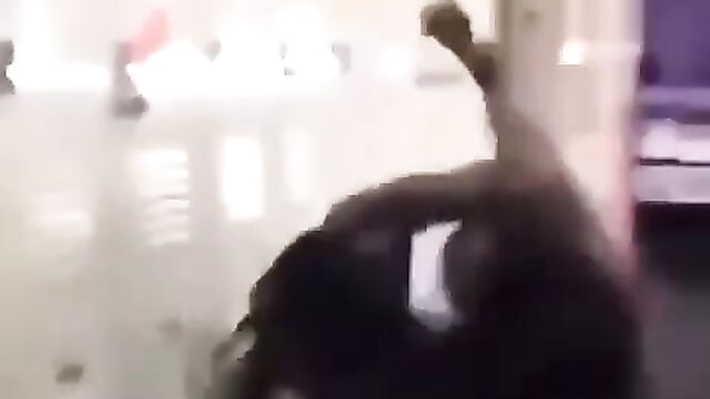 Boobs and ass out as 2 Strippers fight naked in public