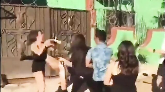 Pussy And Ass Exposed In Public In Brutal Girl Street Fight - 1 image