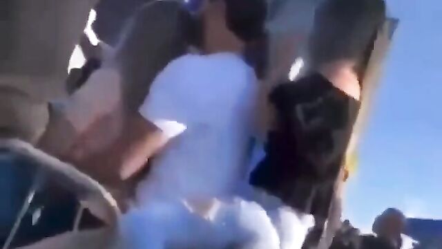 Man caught fingering side chick while with his wife in public - 4 image