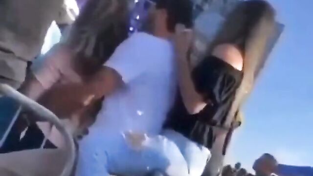 Man caught fingering side chick while with his wife in public - 5 image