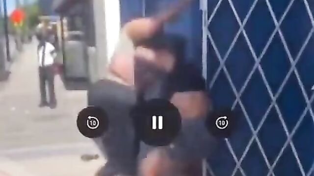 Big breasts pop out in public as 2 women fight on the street in Hartford Ghetto, CT, USA - 1 image