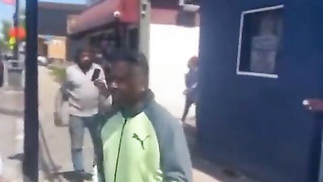 Big breasts pop out in public as 2 women fight on the street in Hartford Ghetto, CT, USA - 5 image