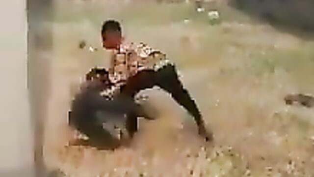 Female student fighting her boyfriend with her boobs popping out - 1 image