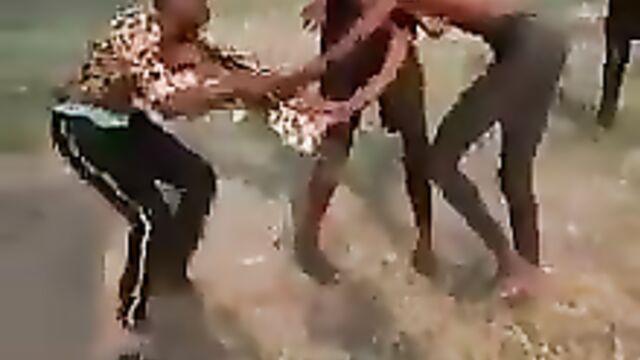 Female student fighting her boyfriend with her boobs popping out - 4 image