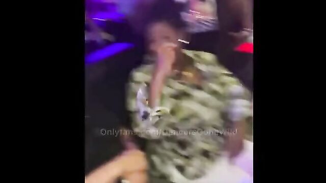 Whose granny in the club? Stripper twerking with naked ass in public for grandma in the club - 1 image
