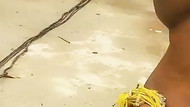 Lady dancing naked at a contest just for the money