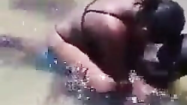 African Couple Caught Having Sex In A Village River - 3 image
