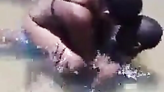 African Couple Caught Having Sex In A Village River - 4 image