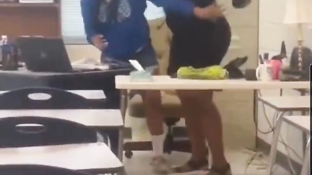 Ass Out As Teacher Fights Student In Class In Public