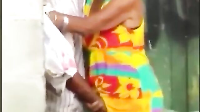 Horny old man fingering old woman in public - 5 image