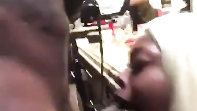 Chick giving dude blow job at a party - 3 image