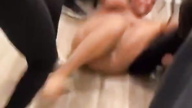 Naked Side Chick With Hairy Pussy And Big Ass Gets Beaten By Main Chick And 2 Of Her Friends - 3 image