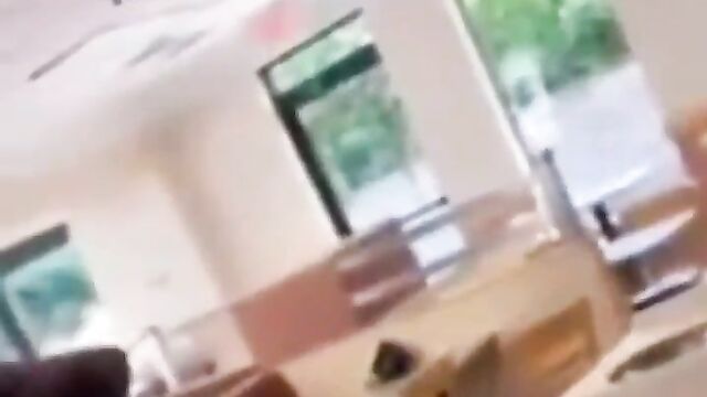 Wife beats up husband in public restaurant after she caught him cheating - 1 image