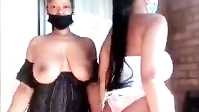 Ebony girls showing breasts and wilding on camera - 5 image