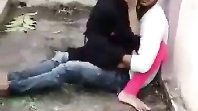 Caught In The Act! Couple Having Discreet Sex At The Backyard In Public