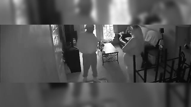 Bad wife caught cheating on CCTV camera