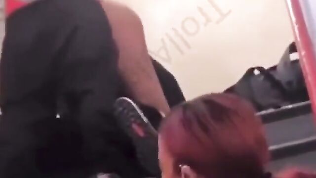 Crazy couple having SEX on the stairs - 5 image