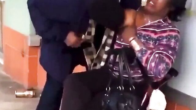 Grandma makes man suck her breasts in public - 1 image