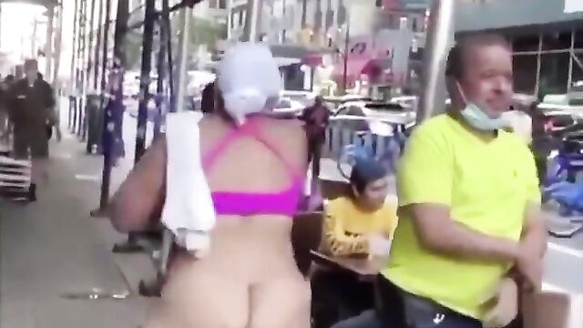 Naked woman dancing in public - 5 image
