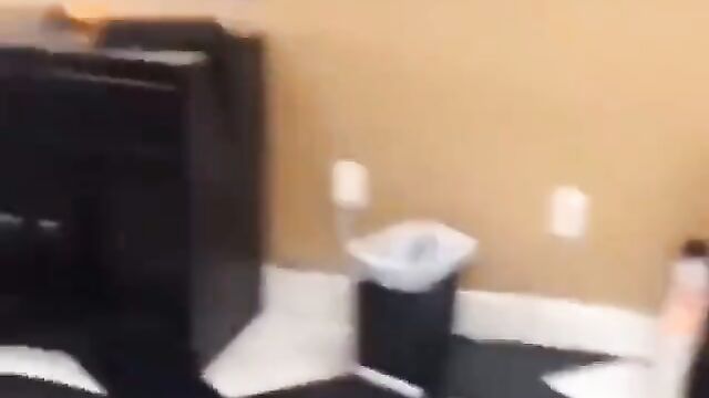 Woman strips and twerks naked in a store - 3 image