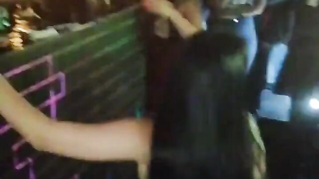 Girl showing boobs at a party - 4 image