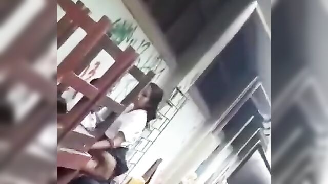 Pretty student and teacher caught having sex outside school - 2 image