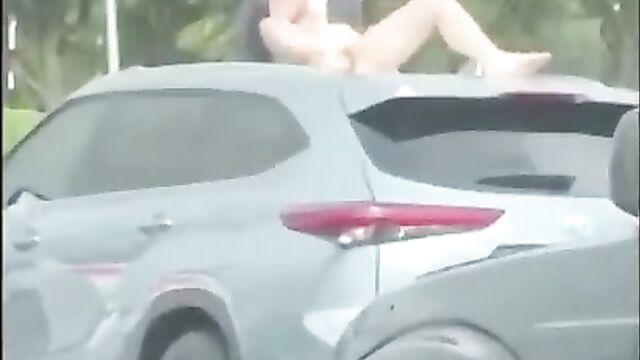 Naked white woman in front of Starbucks - 5 image