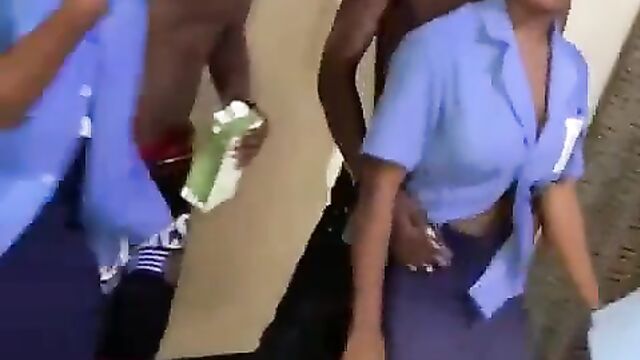 Corrupt School Girls Caught Doing It With Boys At A Party - 1 image