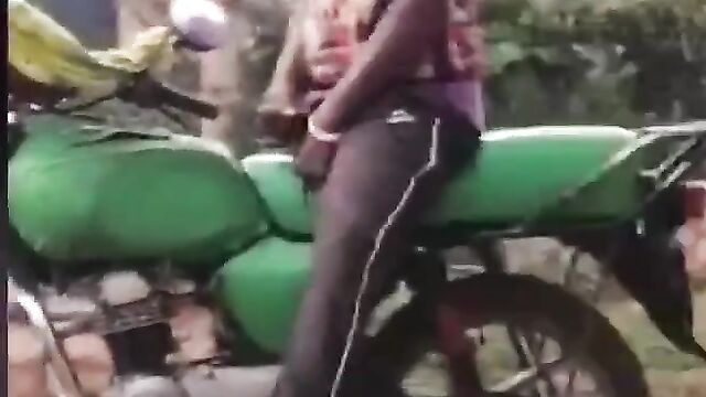 Okada rider caught masturbating and cumming in public - 4 image