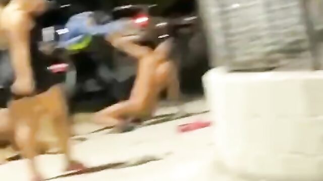 Ladies fight, with ass showing, over a rich man