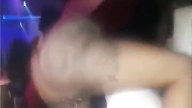 Guy eating a stripper with big ass in the club in public - 3 image