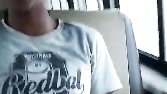 Girl shows her pussy for $1 to passengers on a bus - 4 image