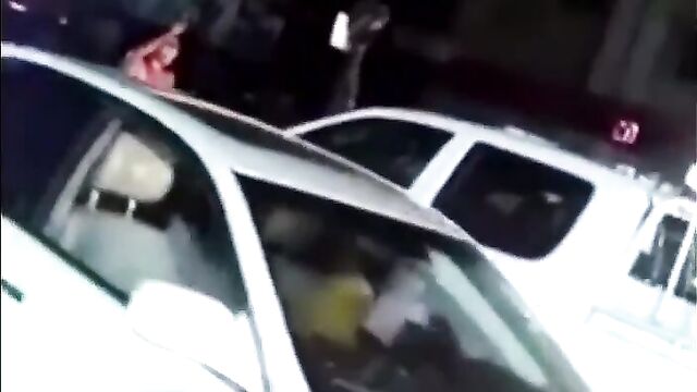 Girl strips naked and runs mad in public the road at night! - 5 image