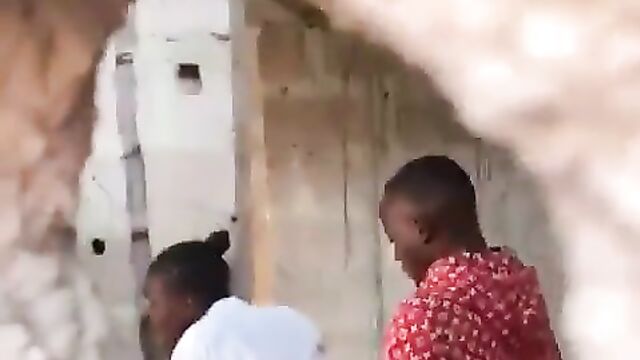Corrupt schoolgirl getting chopped in an uncompleted building
