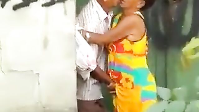 Crazy old man fingering old woman in public - 4 image