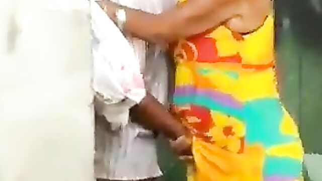Crazy old man fingering old woman in public - 5 image