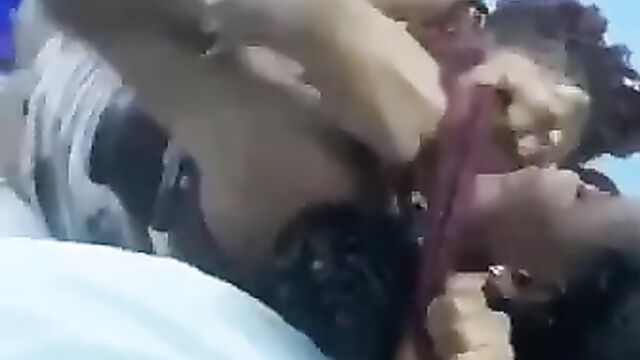 Ass and pussy exposed as chick fights without panties over a boyfriend while he eats and relaxes as they fight!