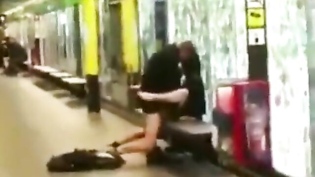 Caught bonking at a train stop - 1 image