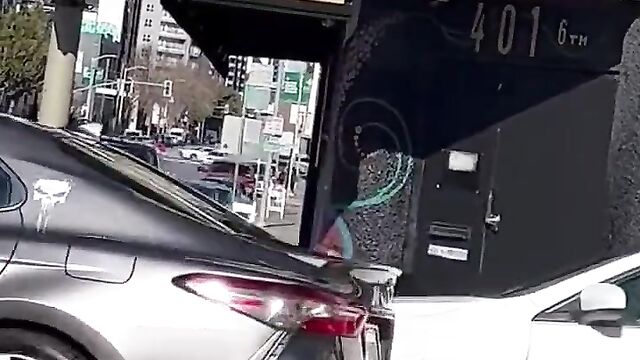 Naked couple caught discussing in public - 5 image