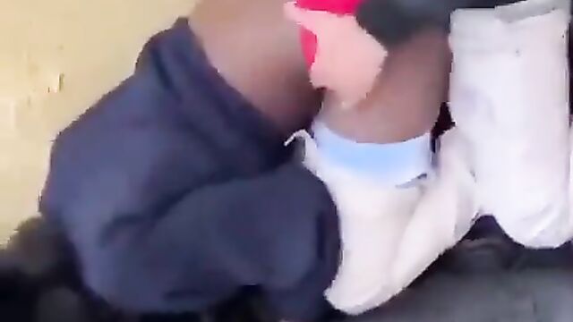 Homeless man having sex in public - 1 image